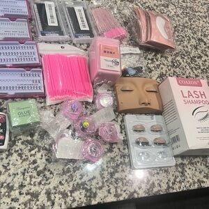Lot Coazon Lash Shampoo & Pink Lash Extension Supplies